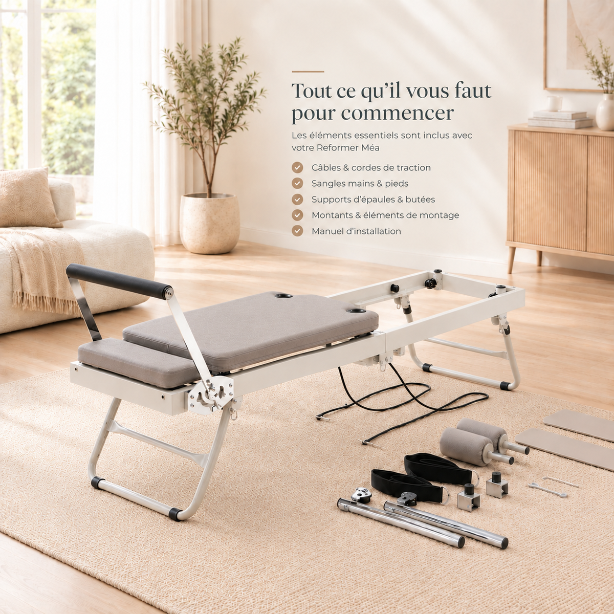 Pilates Reformer Pliable en Acier – Néa